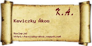 Keviczky Ákos névjegykártya