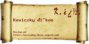 Keviczky Ákos névjegykártya